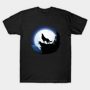 Wolf T-shirt Moon T-short Jungle T-shirt T-Shirt